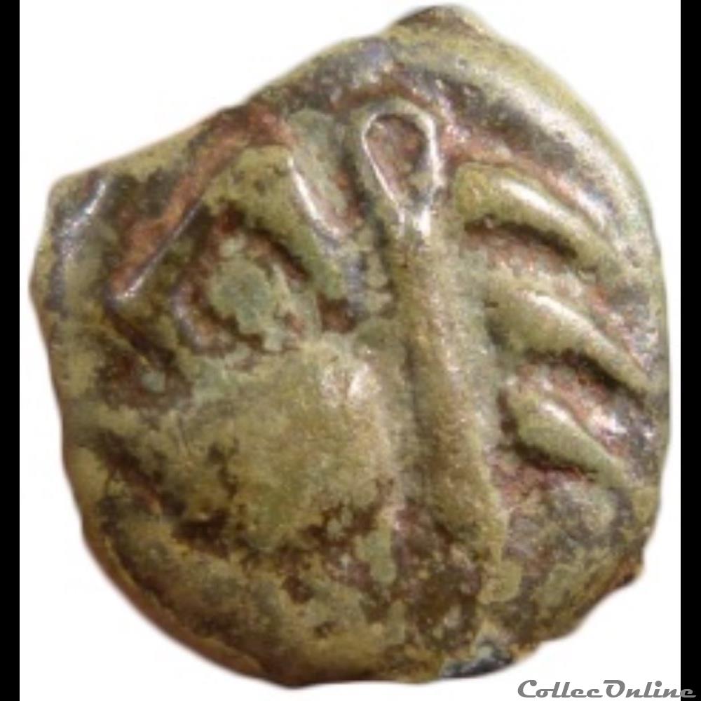 Série 38 ( classe Ic ) Potin à la tête d'indien monnaie antique gauloise serie 38 classe ic potin a la tete indien