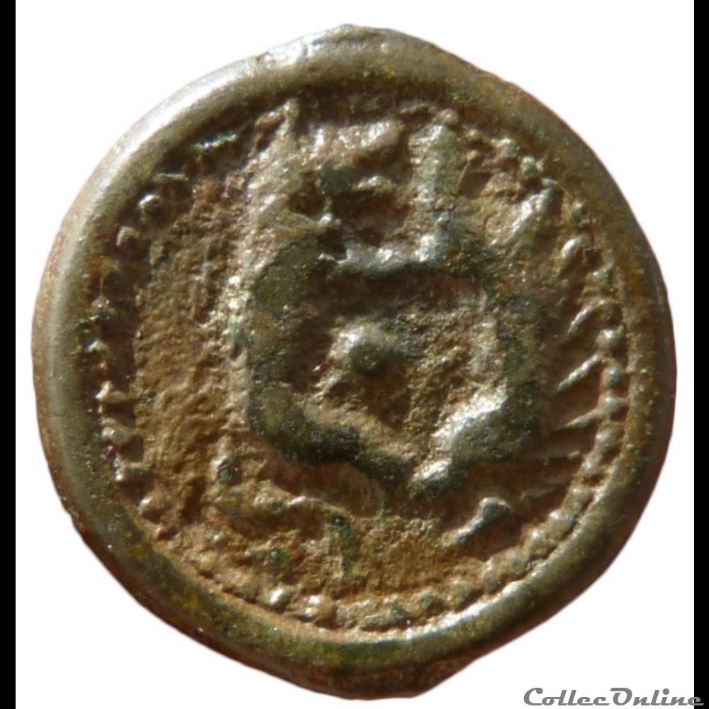 Série 35 DT 211 potin aux animaux affrontés monnaie antique gauloise serie 35 dt 211 potin aux animaux affrontes