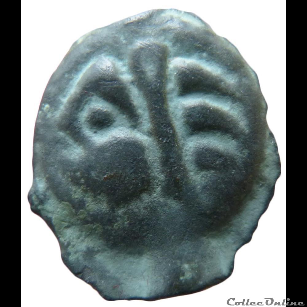 Série 38 ( classe I c ) potin à la tête d'indien monnaie antique gauloise serie 38 classe i c potin a la tete indien
