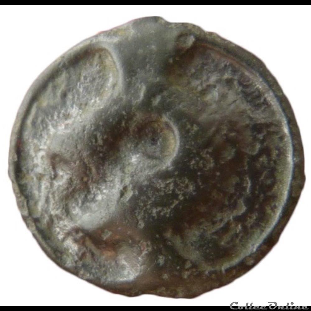 série 1139 DT 3509 potin à la tête diabolique monnaie antique gauloise serie 1139 dt 3509 potin a la tete diabolique