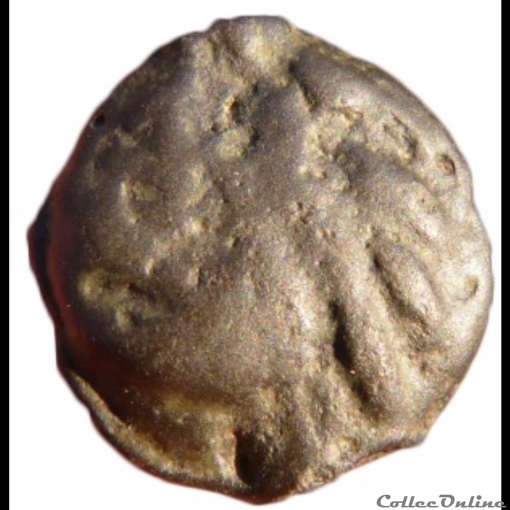 Série 38 ( classe I c ) potin à la tête d'indien / sanglier à droite monnaie antique gauloise serie 38 classe i c potin a la tete indien sanglier a droite