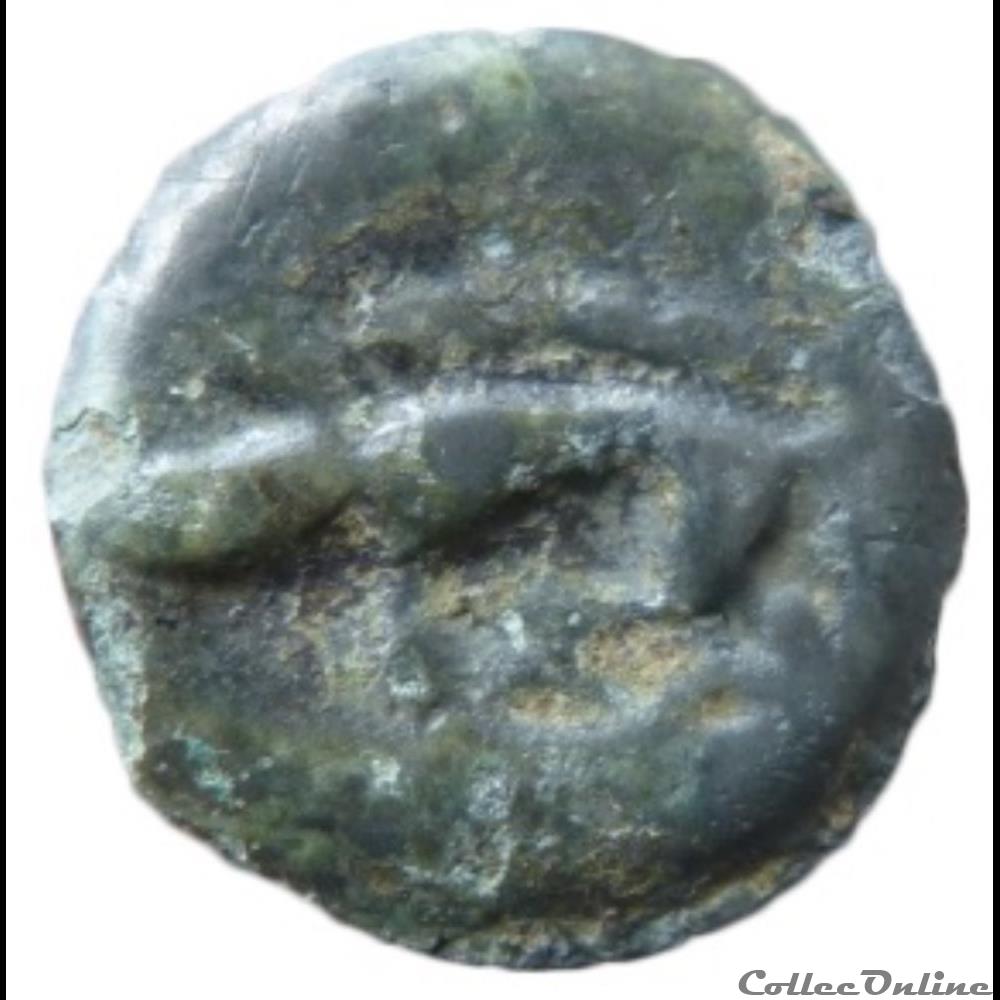DT 228 potin tête chauve / sanglier monnaie antique gauloise dt 228 potin tete chauve sanglier
