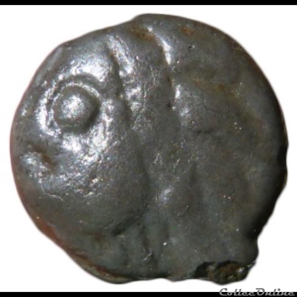 Série 38 ( classe I c ) potin à la tête d'indien / sanglier à droite monnaie antique gauloise serie 38 classe i c potin a la tete indien sanglier a droite