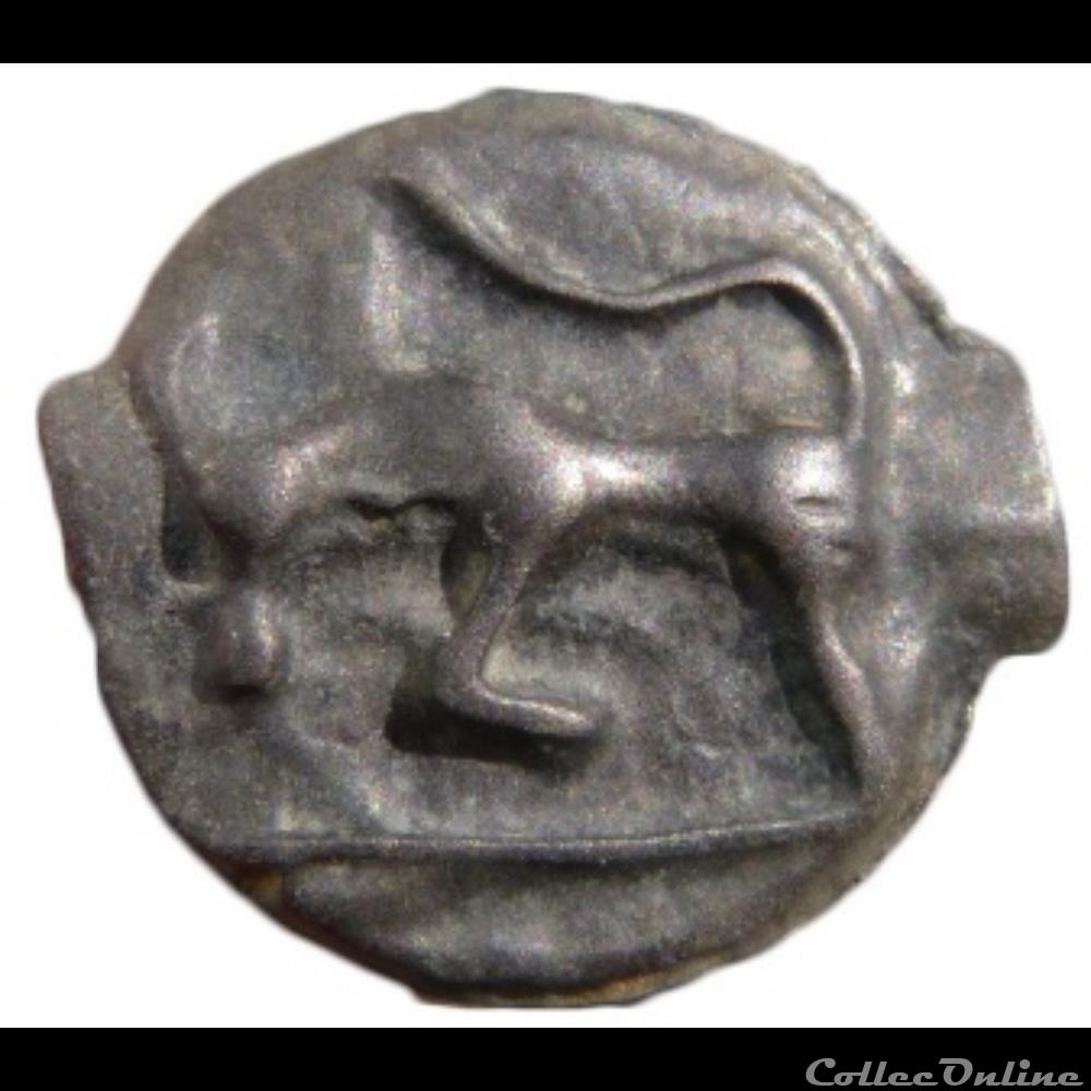 monnaie antique gauloise serie 854 dt potin au bandeau et a la tete negroide