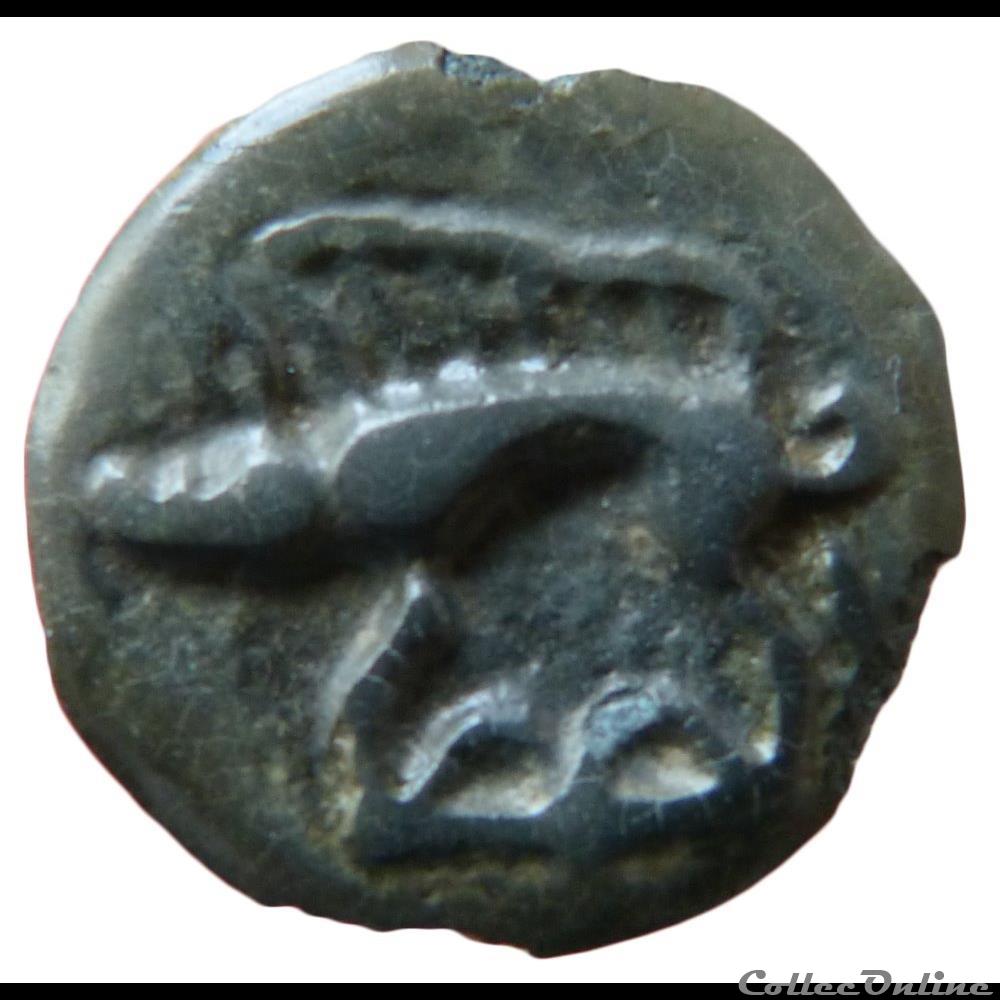 monnaie antique gauloise serie 38 classe i a potin a la tete indien