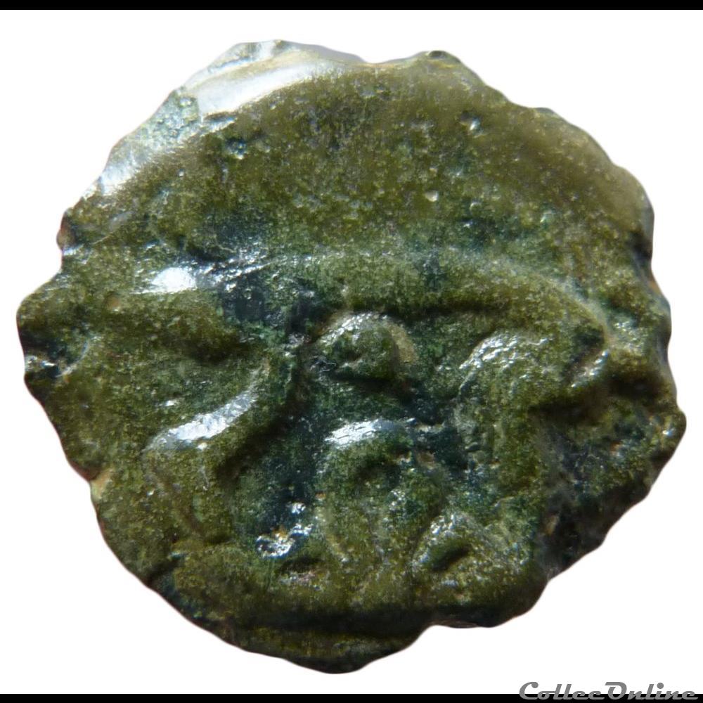 Série 38 ( classe I c ) potin à la tête d'indien monnaie antique gauloise serie 38 classe i c potin a la tete indien