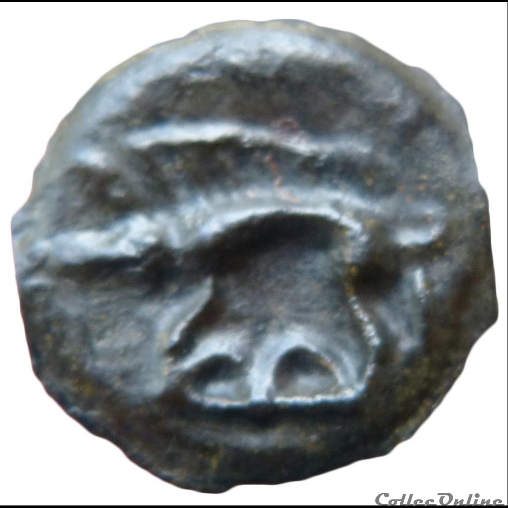 Série 38 ( classe I a ) potin à la tête d'indien monnaie antique gauloise serie 38 classe i a potin a la tete indien