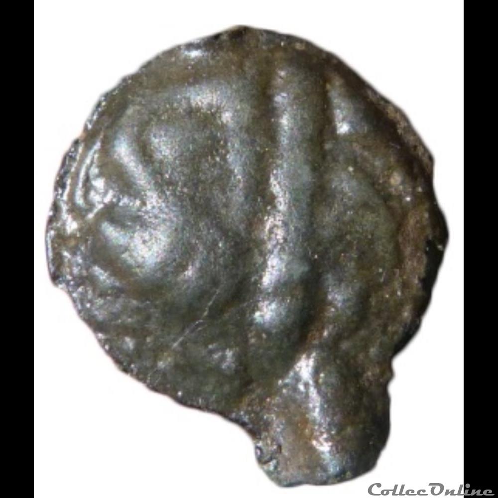 Série 38 ( classe Ik ) potin à la tête d'indien monnaie antique gauloise serie 38 classe ik potin a la tete indien