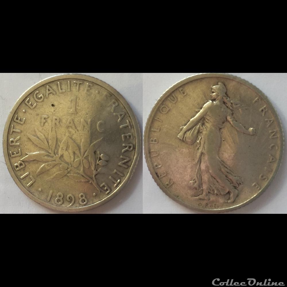 1 franc Semeuse 1898 monnaie france moderne 1 franc semeuse 1898