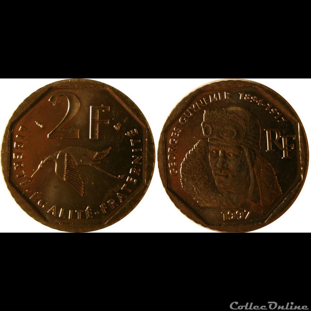2 francs Georges Guynemer 1997 monnaie france moderne 2 francs georges guynemer 1997
