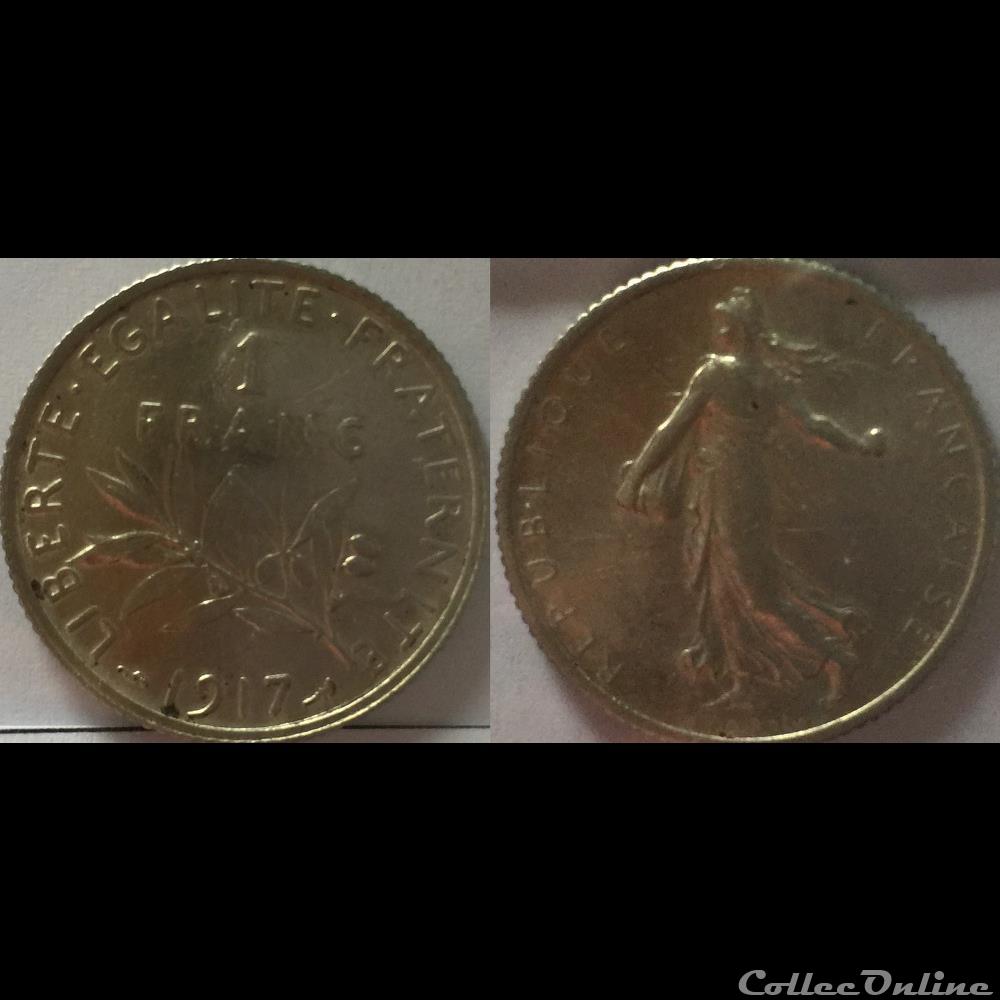1 franc Semeuse 1917 monnaie france moderne 1 franc semeuse 1917
