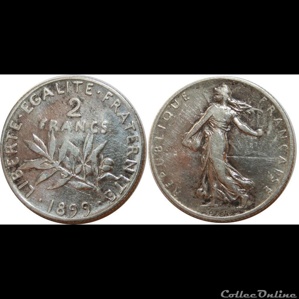 2 francs Semeuse 1899 monnaie france moderne 2 francs semeuse 1899