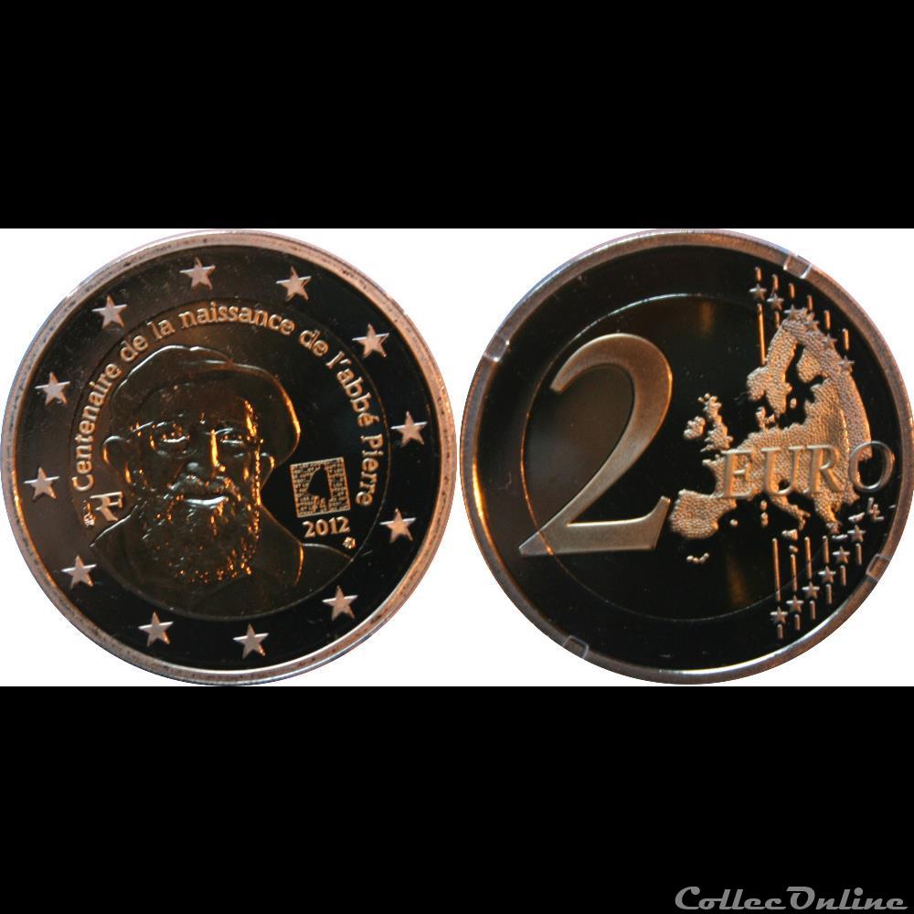 monnaie euro france 2 comm abbe pierre 2012