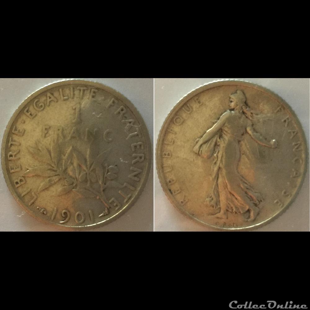 monnaie france moderne 1 franc semeuse 1901