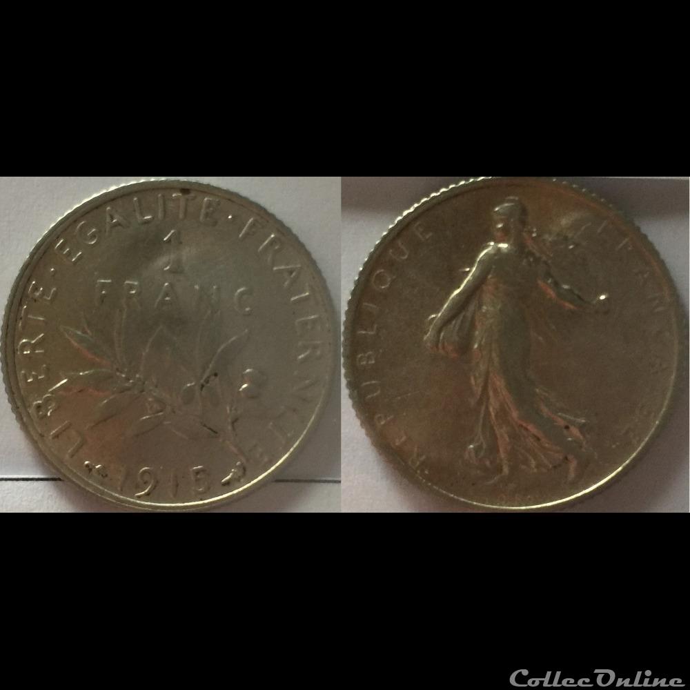 monnaie france moderne 1 franc semeuse 1915