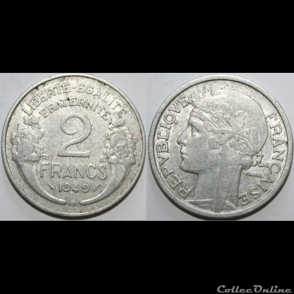 monnaie france moderne 2 francs morlon legere 1949