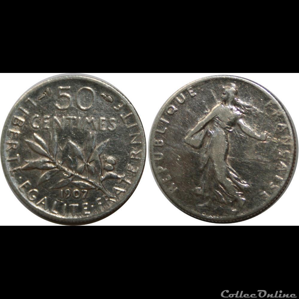 50 centimes Semeuse 1907 monnaie france moderne 50 centimes semeuse 1907