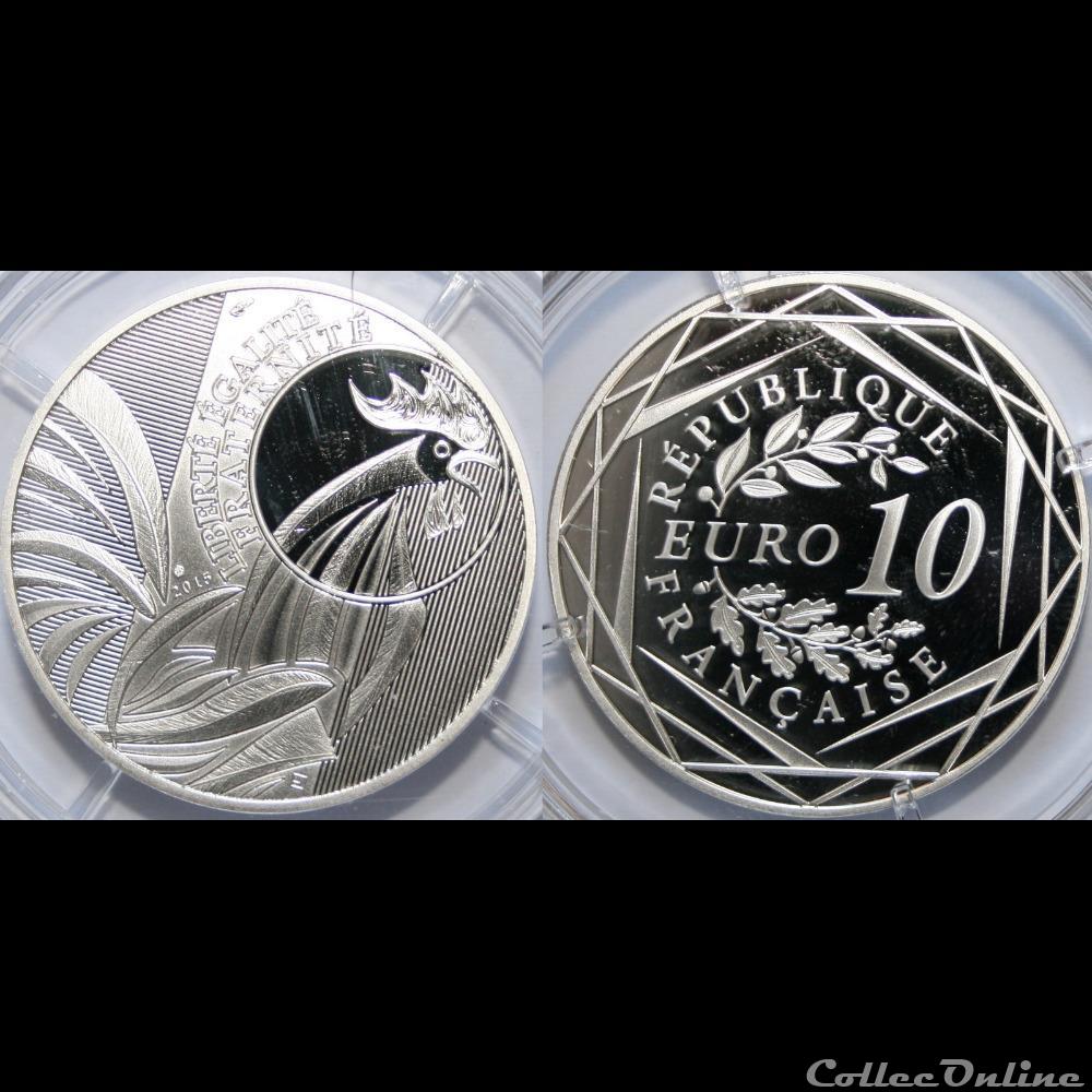 10 € Argent BE Coq 2015 monnaie euro france 10 argent be coq 2015