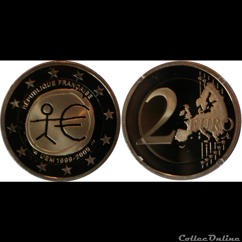 2 € comm. - 10ème anniversaire de l'Euro - 2009 monnaie france 2 comm 10eme anniversaire de euro 2009