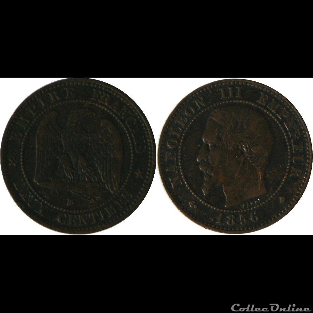 2 centimes Napoléon III, tête nue 1856 Strasbourg monnaie france moderne 2 centimes napoleon iii tete nue 1856 strasbourg