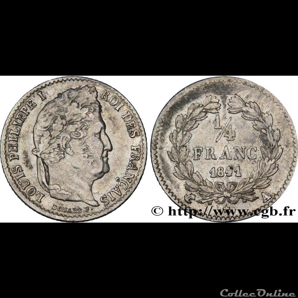 1/4 francs Louis Philippe 1841 A monnaie france moderne 1 4 francs louis philippe 1841 a
