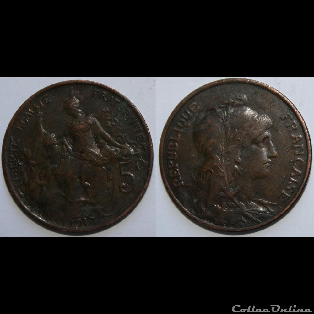 5 centimes Daniel-Dupuis 1917 monnaie france moderne 5 centimes daniel dupuis 1917