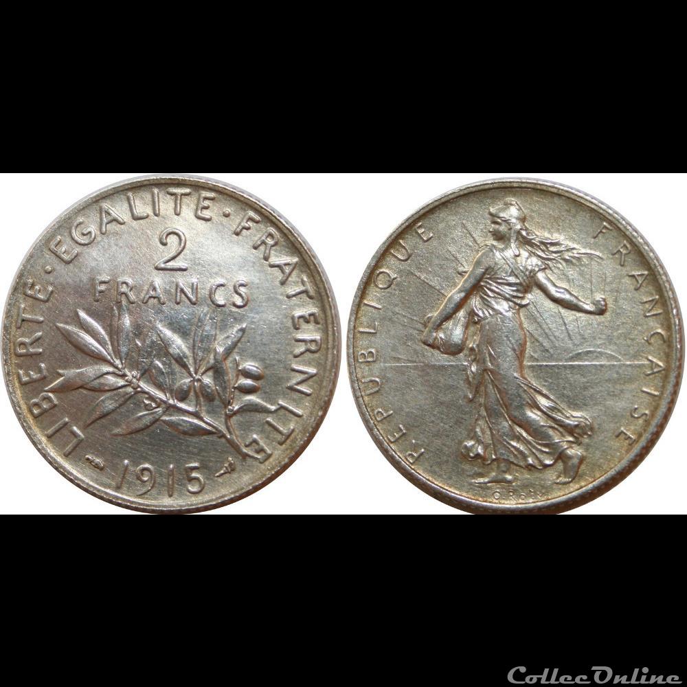 2 francs Semeuse 1915 monnaie france moderne 2 francs semeuse 1915