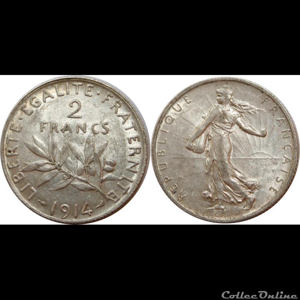 2 francs Semeuse 1914 monnaie france moderne 2 francs semeuse 1914
