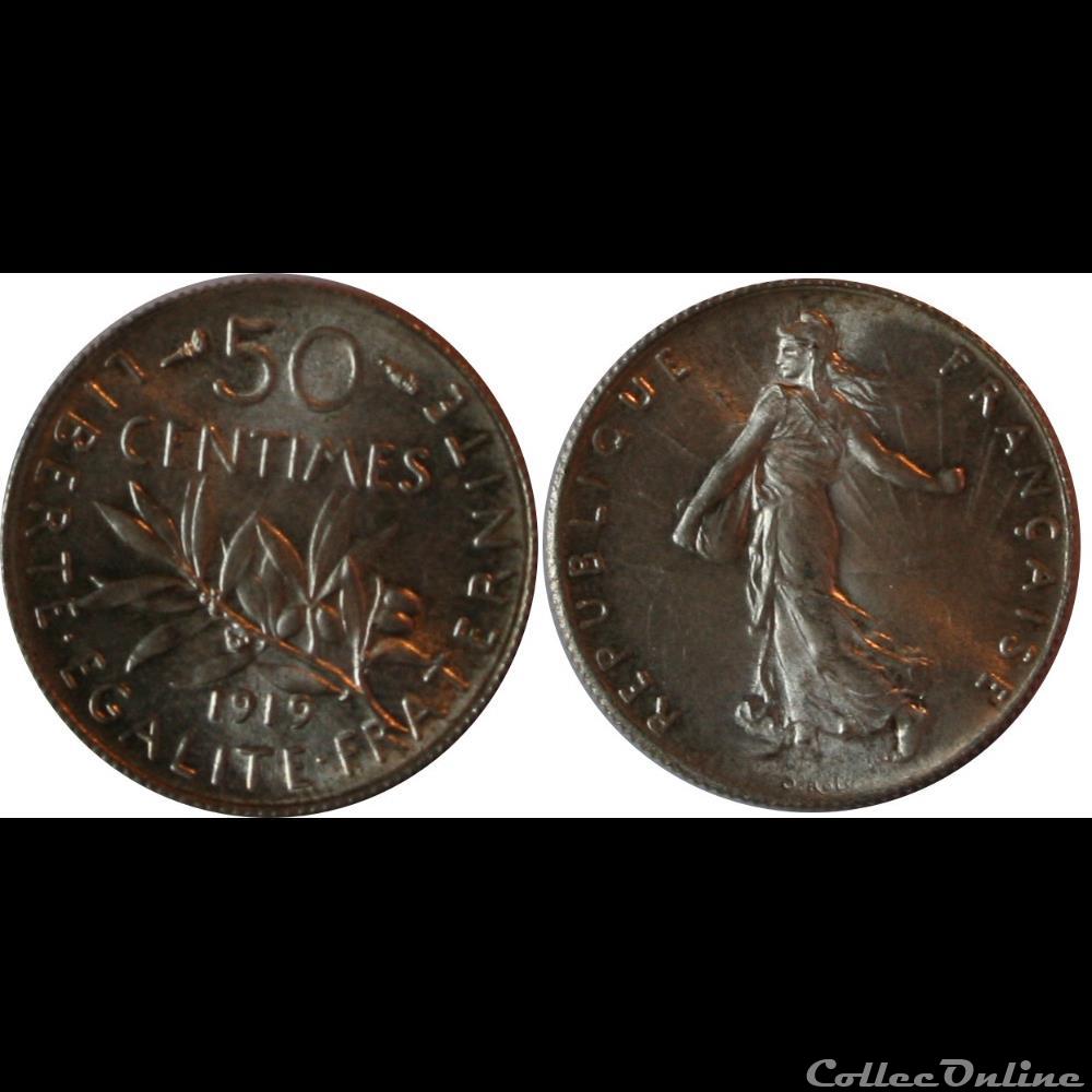 50 centimes Semeuse 1919 monnaie france moderne 50 centimes semeuse 1919