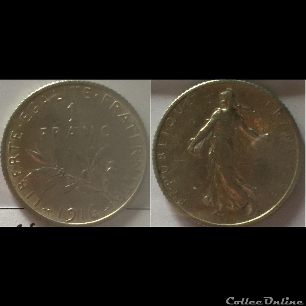 monnaie france moderne 1 franc semeuse 1916