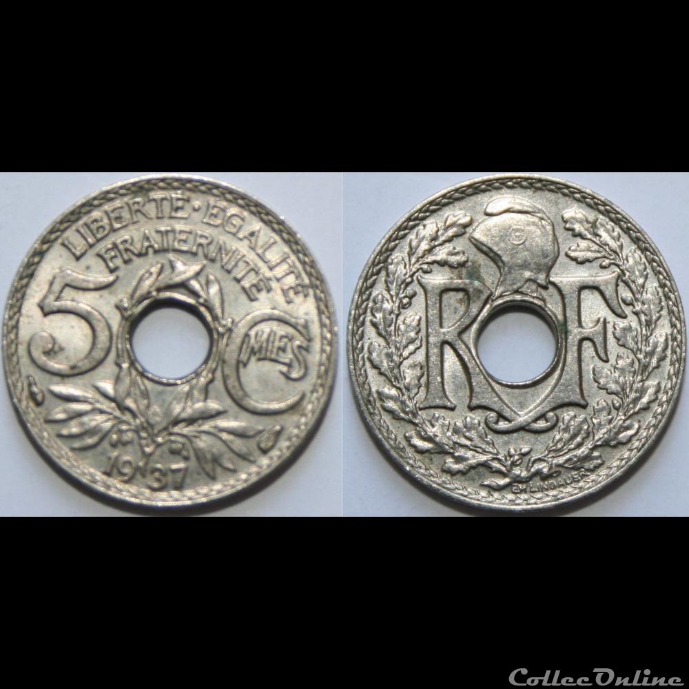 5 centimes Lindauer 1937 monnaie france moderne 5 centimes lindauer 1937