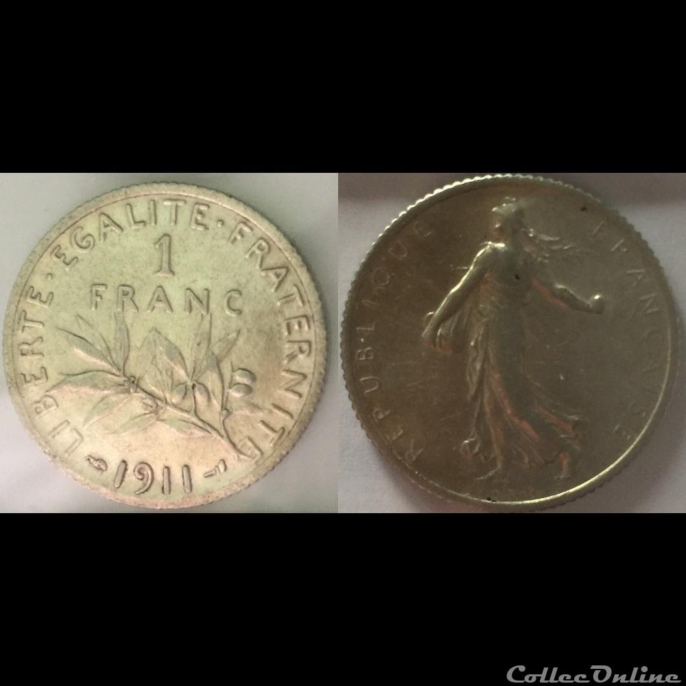 1 franc Semeuse 1911 monnaie france moderne 1 franc semeuse 1911