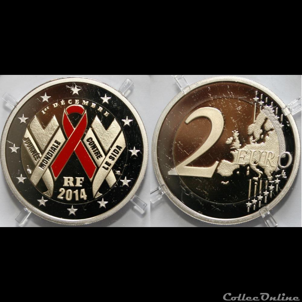 2 € comm. - Lutte Contre le SIDA - 2014 monnaie euro france 2 comm lutte contre le sida 2014