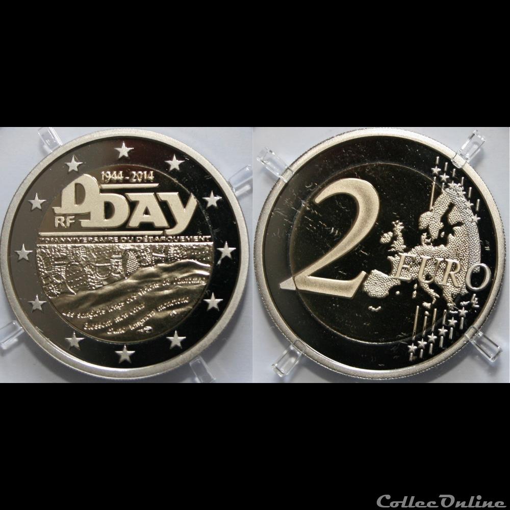 2 € comm. - 70e Anniversaire du Dday - 2014 monnaie euro france 2 comm 70e anniversaire du dday 2014
