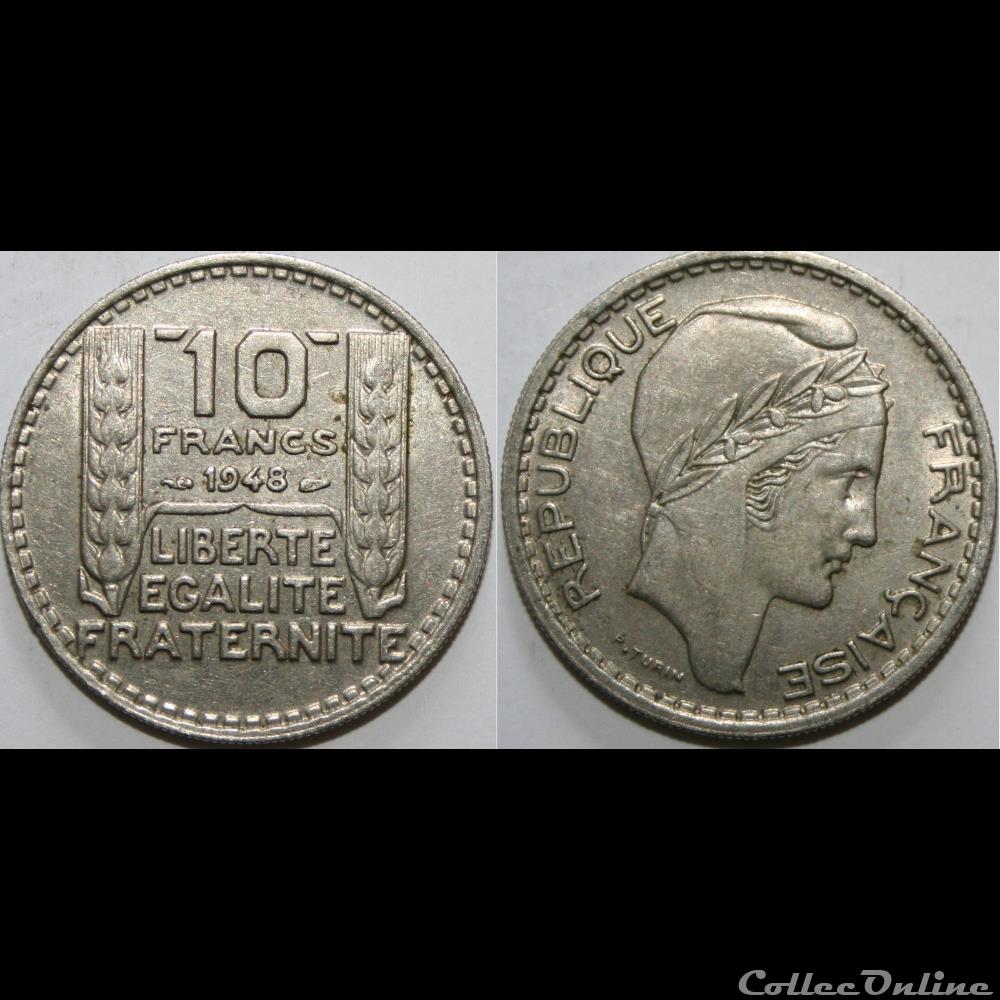 10 francs Turin, petite tête 1948 monnaie france moderne 10 francs turin petite tete 1948