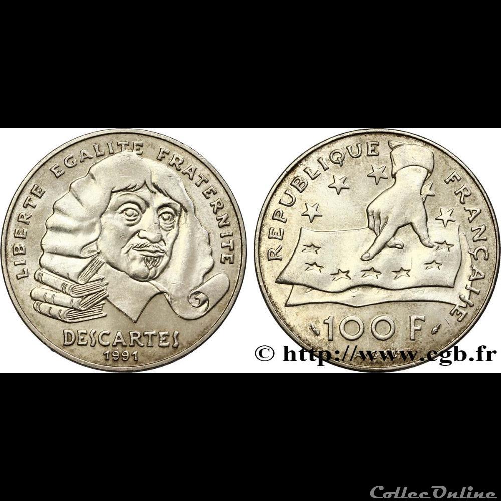 100 francs René Descartes 1991 monnaie france moderne 100 francs rene descartes 1991