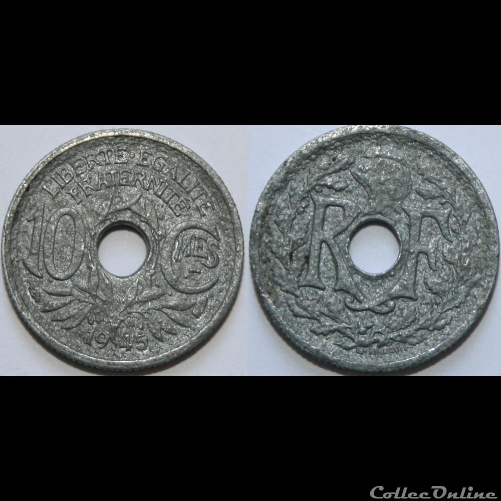 10 centimes Lindauer, petite module 1945 monnaie france moderne 10 centimes lindauer petite module 1945