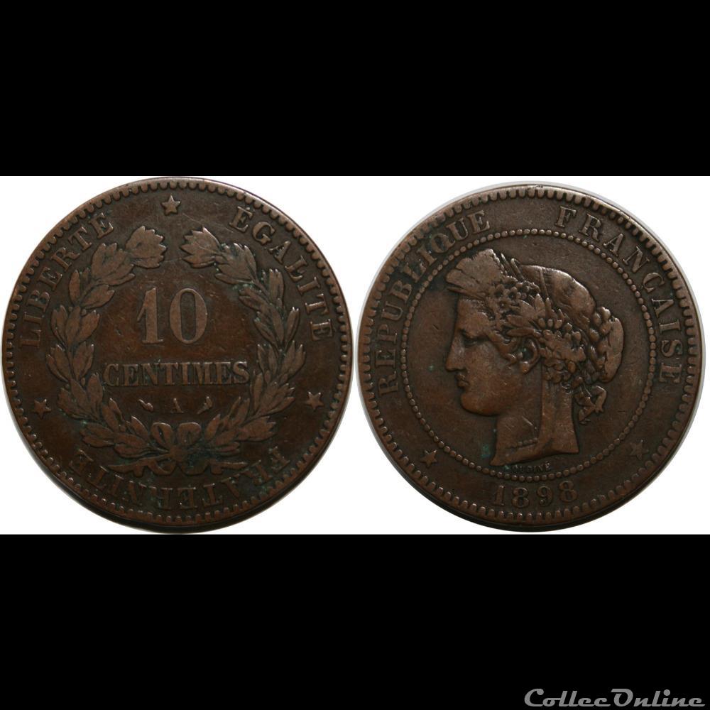 10 centimes Cérès 1898 monnaie france moderne 10 centimes ceres 1898