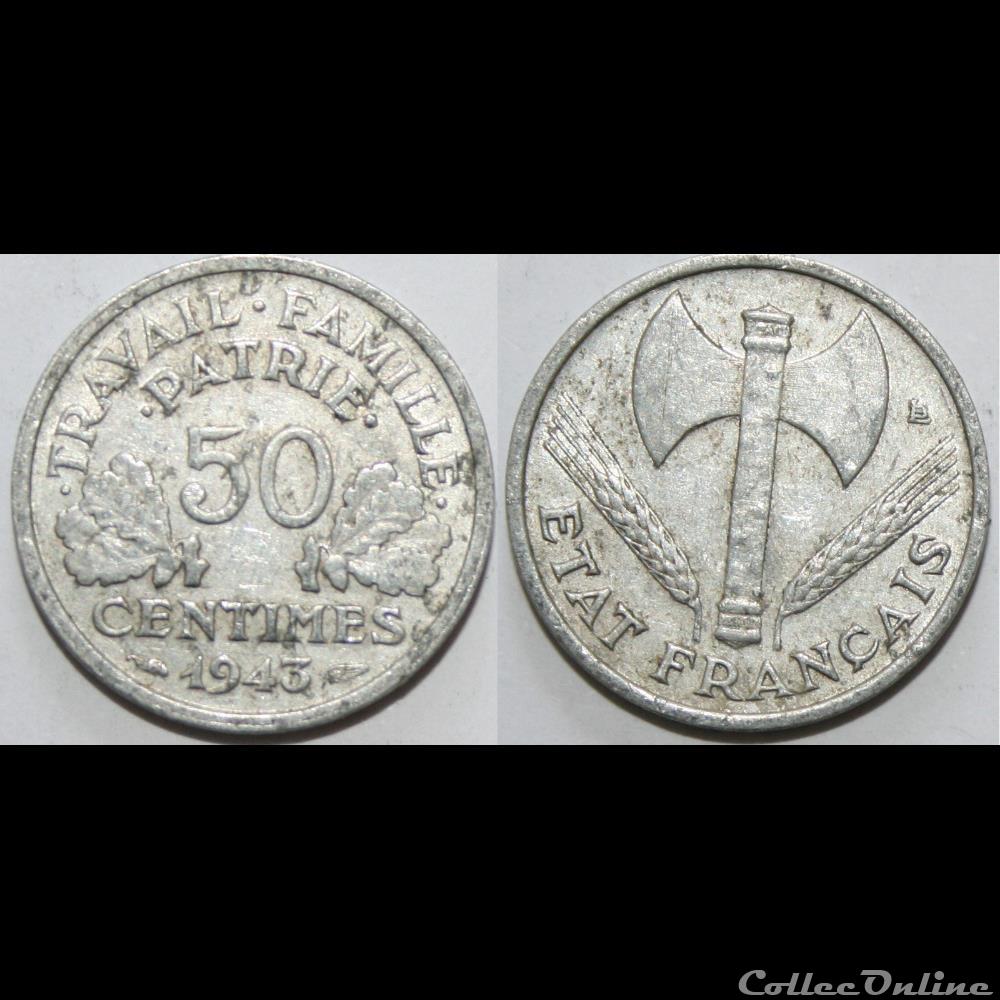 50 centimes Francisque 1943 monnaie france moderne 50 centimes francisque 1943