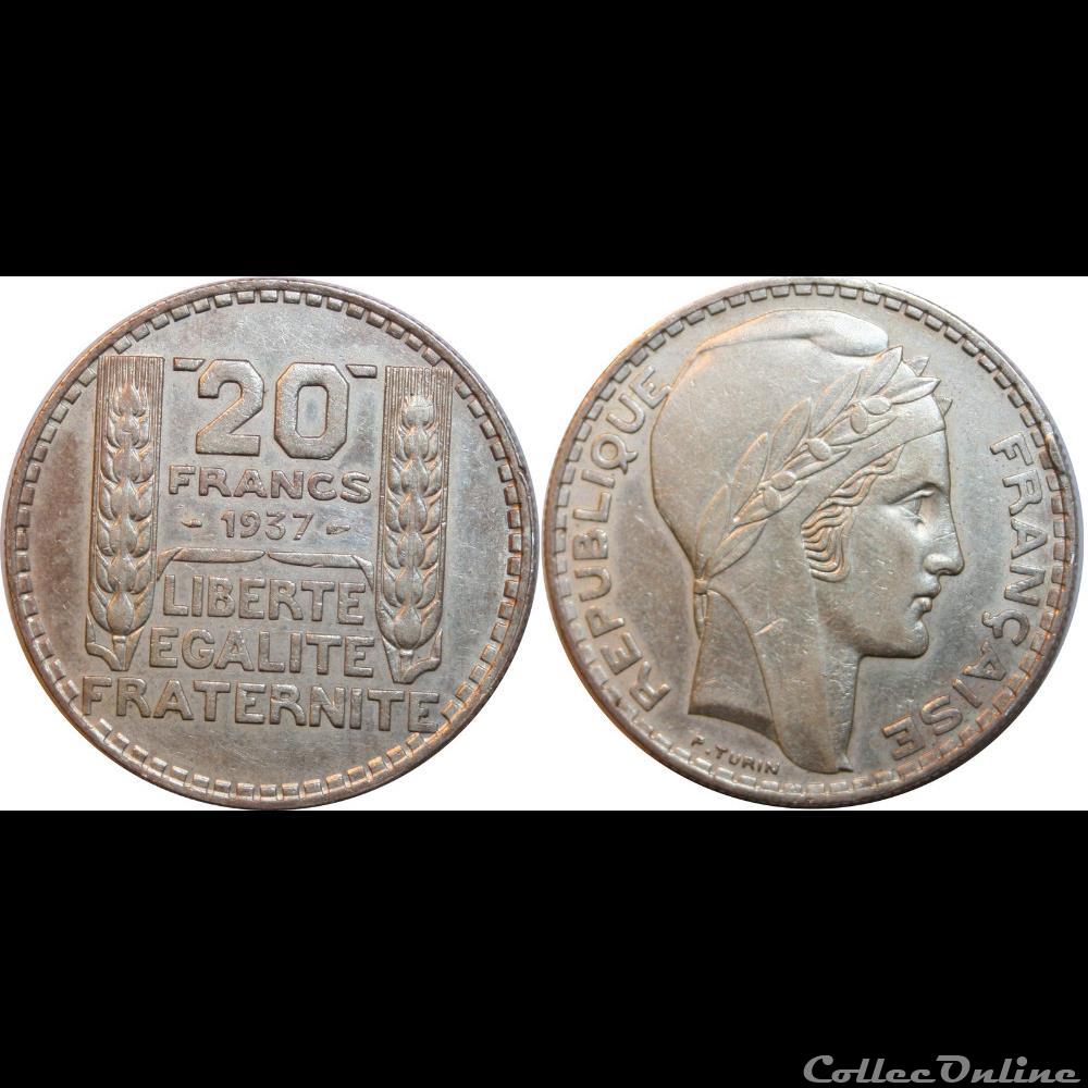 20 francs Turin 1937 monnaie france moderne 20 francs turin 1937