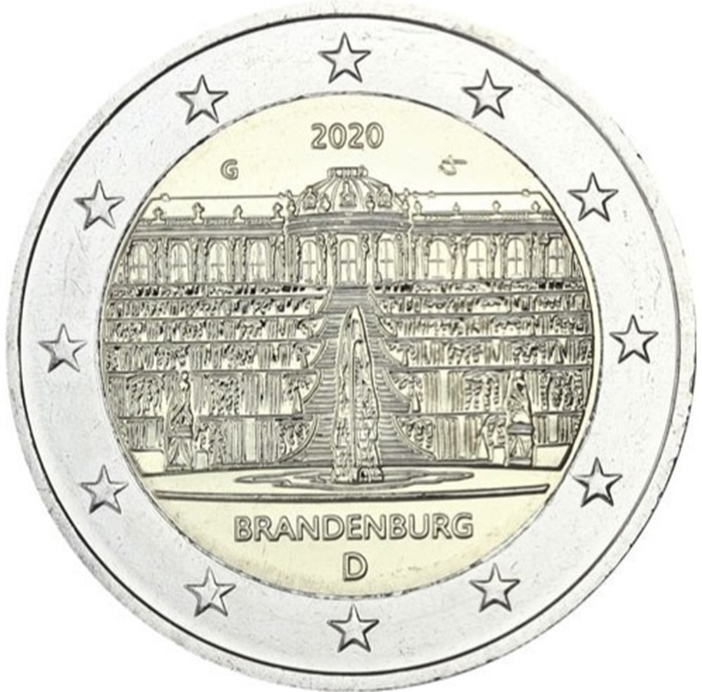 2020 - Brandebourg (G) monnaies euros allemagne 2020 brandebourg g