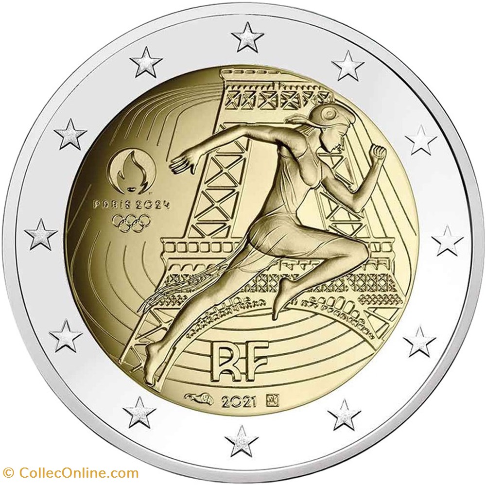 France - Jeux Olympiques de Paris 2024 (1/4) monnaies euros france jeux olympiques de paris 2024 1 4