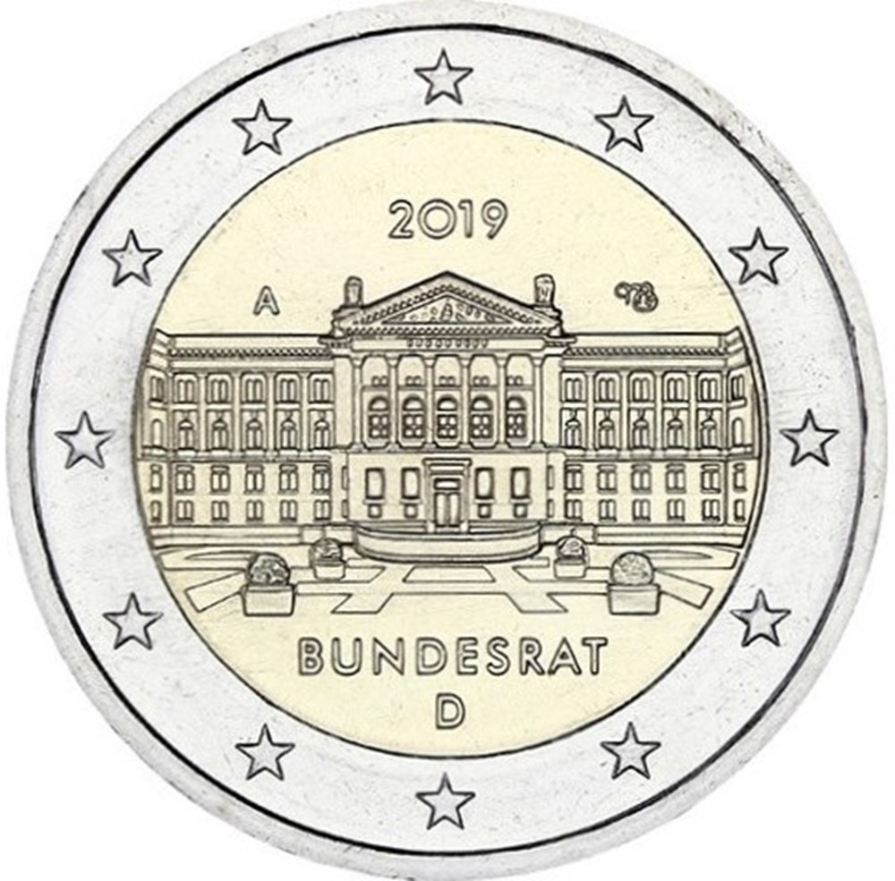 Allemagne - 70° anniversaire de la fondation du Bundesrat (A) monnaies euros allemagne 70 anniversaire de la fondation du bundesrat a