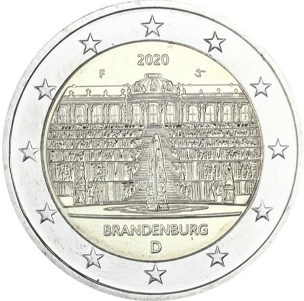 2020 - Brandebourg (F) monnaies euros allemagne 2020 brandebourg f