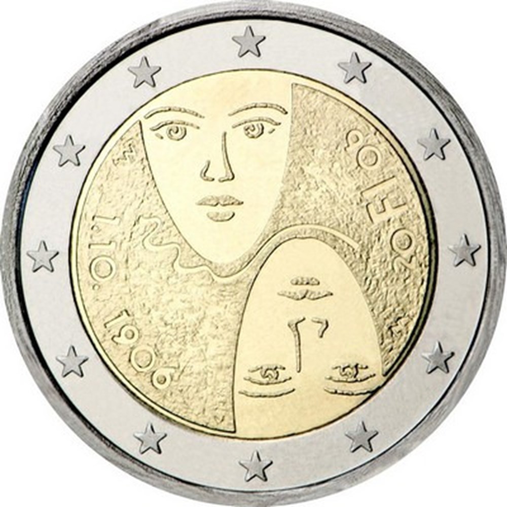 Finlande - 100° anniversaire du suffrage universel et égalitaire monnaies euros finlande 100 anniversaire du suffrage universel et egalitaire