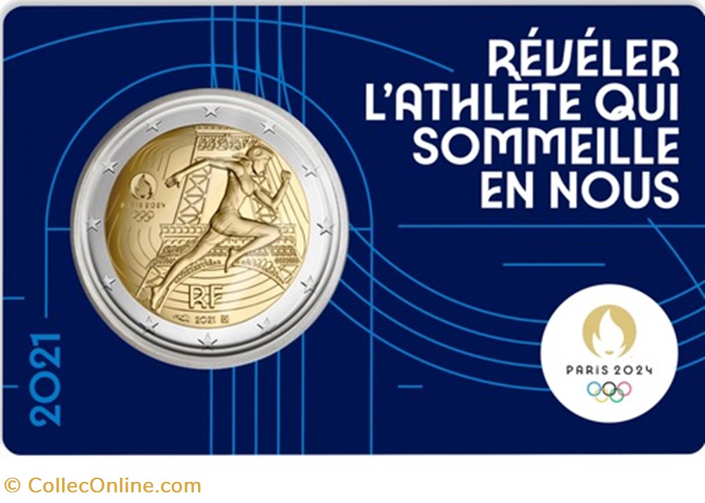 France - Jeux Olympiques de Paris 2024 (1/4) monnaies euros france jeux olympiques de paris 2024 1 4