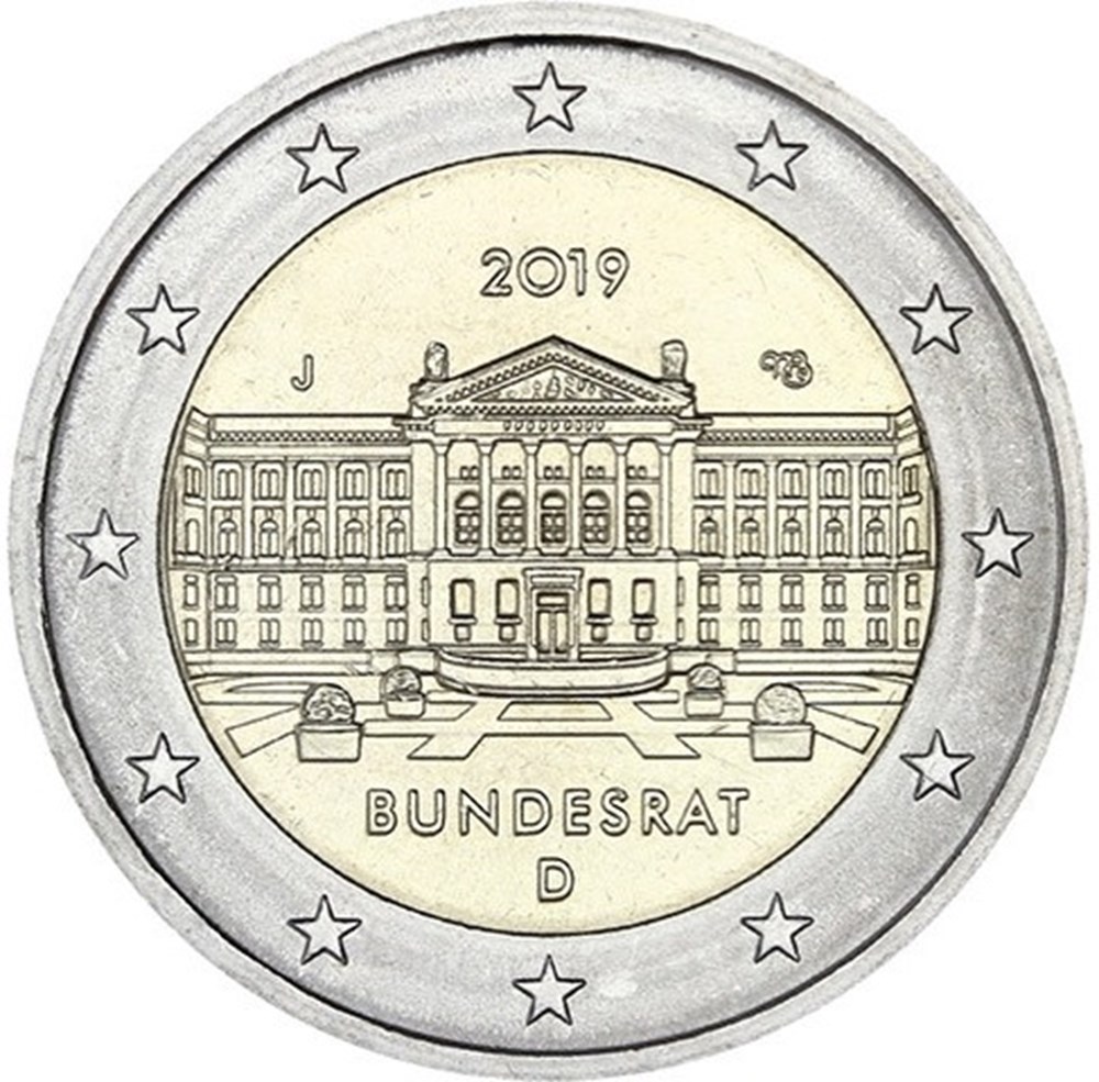 Allemagne - 70° anniversaire de la fondation du Bundesrat (J) monnaies euros allemagne 70 anniversaire de la fondation du bundesrat j