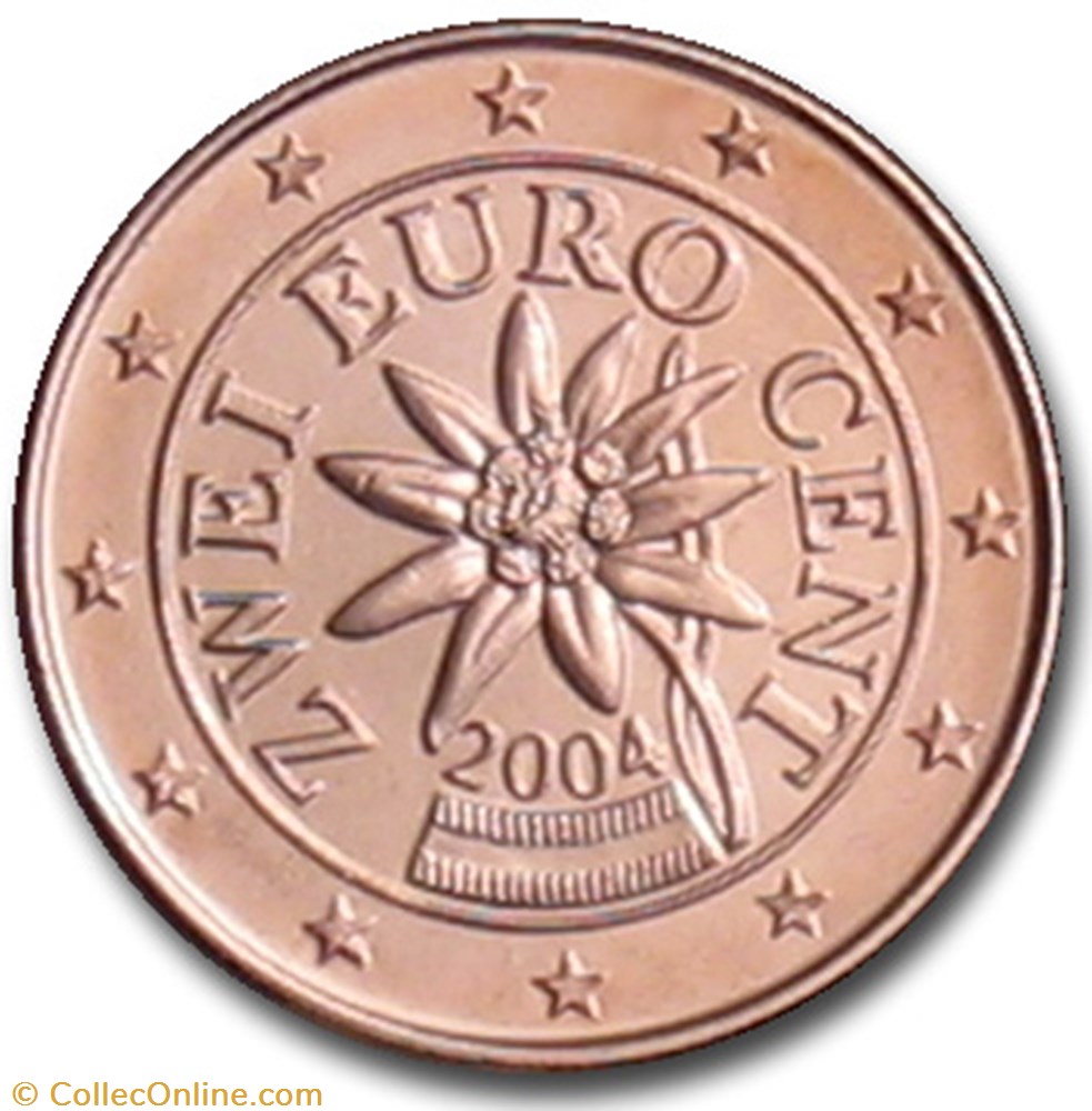 monnaies euros a autriche 2 cents