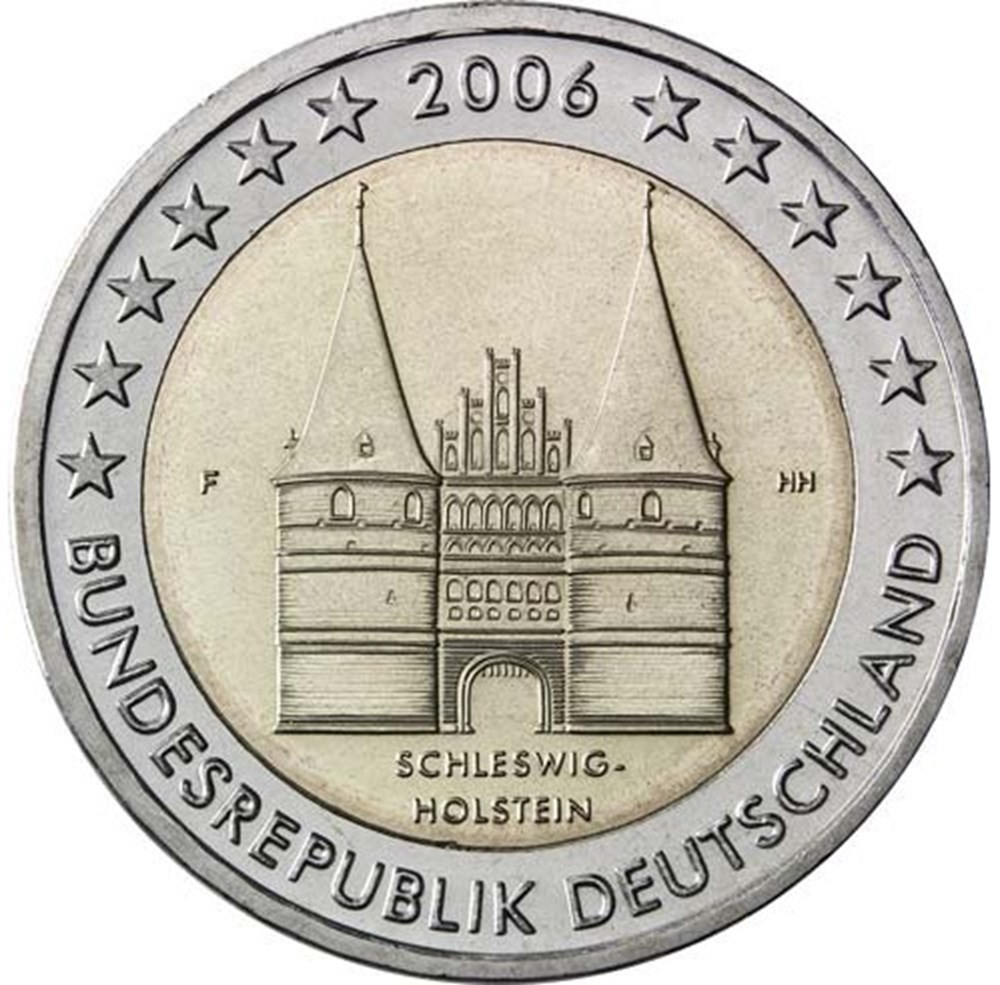 2006 - Schleswig-Holstein (F) monnaies euros a allemagne 2006 schleswig holstein f