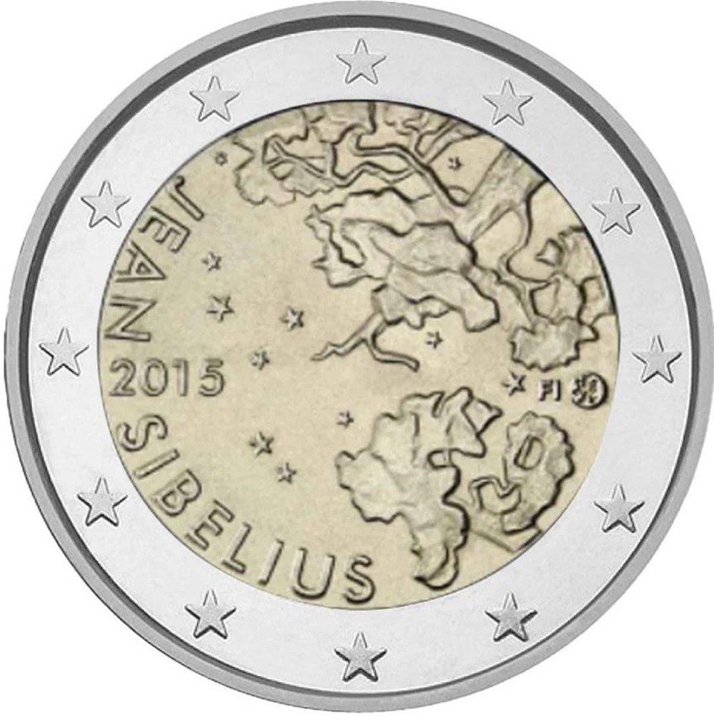 Finlande - 150° anniversaire de la naissance du compositeur Jean Sibelius monnaies euros finlande 150 anniversaire de la naissance du compositeur jean sibelius
